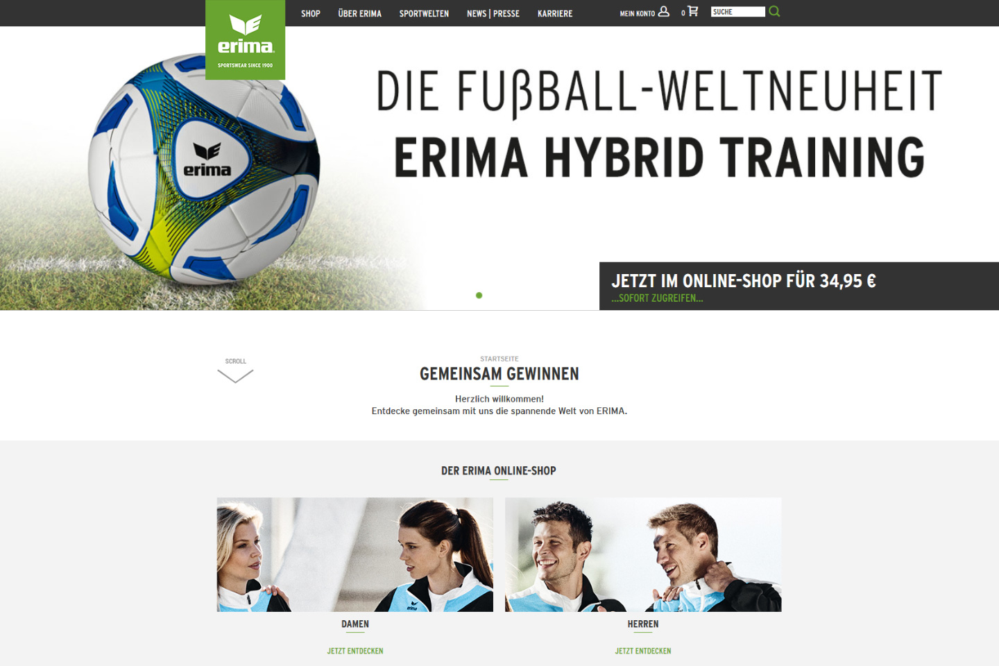 Erima - Online-Shop und Website Detail 01